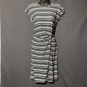 No Comment Black & White Stripe Dress. Cap Sleeves. Size Large.